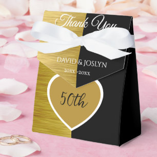 Caja Para Regalos Elegante 50° Aniversario Boda de Madera