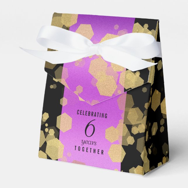 Caja Para Regalos Elegante 6º Aniversario del Boda Ametista (Front Side)