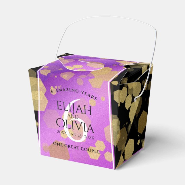 Caja Para Regalos Elegante 6º Aniversario del Boda Ametista (Front Side)