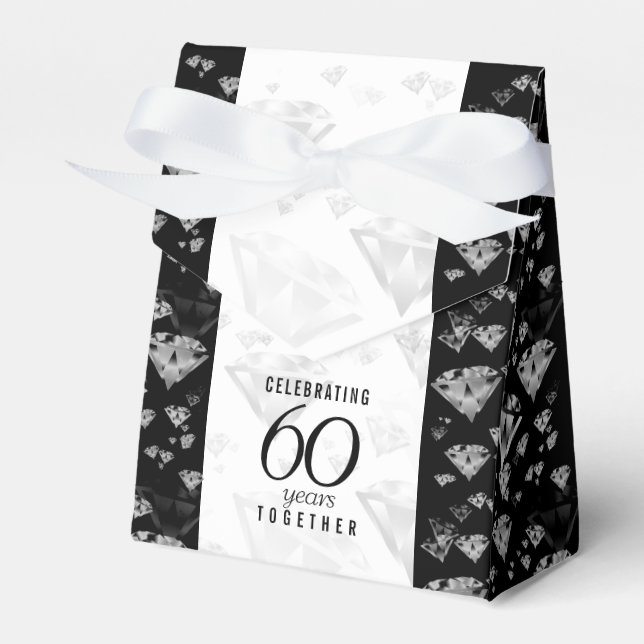 Caja Para Regalos Elegante 60° Aniversario del Boda del Diamante (Front Side)
