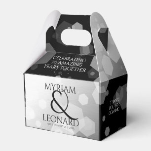 Caja Para Regalos Elegante 70° Aniversario del Boda Platino