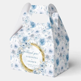 Caja Para Regalos Elegante acuarela Dusty Blue Gold Boda Gracias