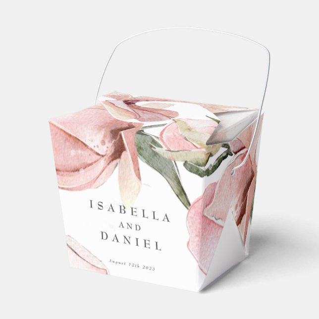 Caja Para Regalos Elegante acuarela floral Magnolia Boda (Front Side)