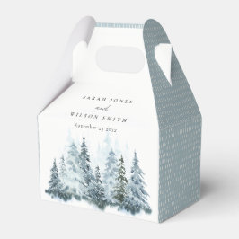 Caja Para Regalos Elegante acuarela Nieve Boda de pino de invierno