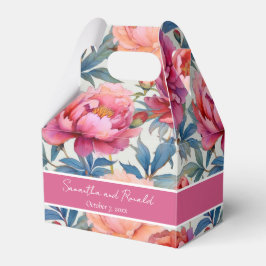 Caja Para Regalos Elegante acuarela Peony Flowers Favx Boxes