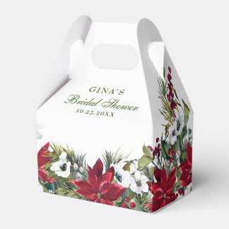 Caja Para Regalos Elegante acuarela Red Poinsettia Bridal Shower