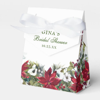 Caja Para Regalos Elegante acuarela Red Poinsettia Bridal Shower