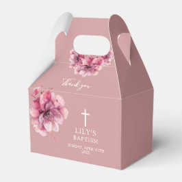 Caja Para Regalos Elegante acuarela Rosa Dusty Bautismo Floral