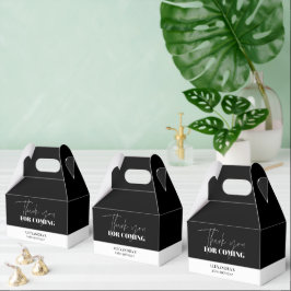 Caja Para Regalos Elegante Agradecimiento de Cumpleaños Blanco Negro