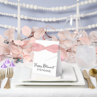 Caja Para Regalos Elegante Agradecimiento de Jubilación en Blanco y