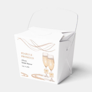 Caja Para Regalos Elegante Arco de Oro Perlas y Prosecco Despedida d