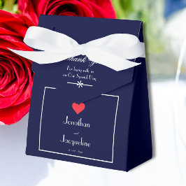 Caja Para Regalos Elegante Armada de Bodas, Corazón Blanco y Rojo Gr