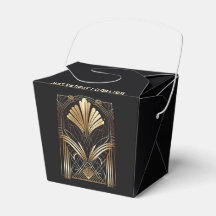 Elegante Art-Deco Black & Gold Favors - Personaliz
