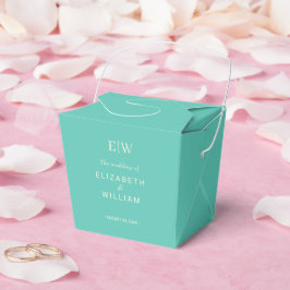 Caja Para Regalos Elegante Awe Acuático Simple con Monograma Boda