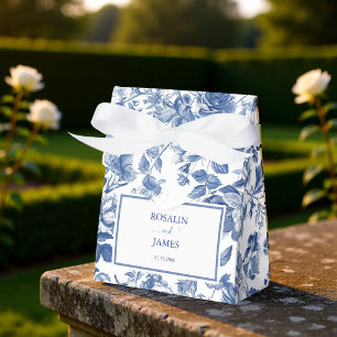 Caja Para Regalos Elegante azul polvoriento toile floral boda