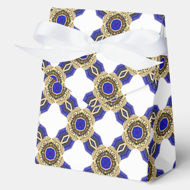 Caja Para Regalos Elegante Azul Real y Blanco Náutico (Anverso)