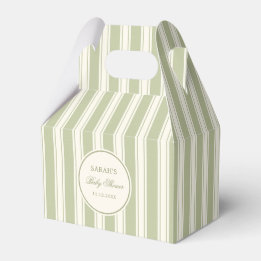Caja Para Regalos Elegante Baby Shower Clásico Verde Salvia