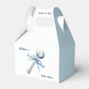 Caja Para Regalos Elegante Baby Shower de ráfaga azul plateado