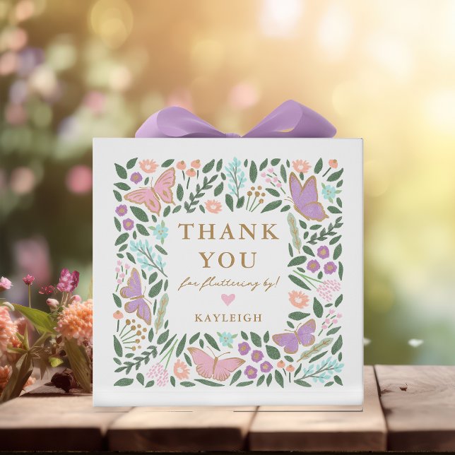 Caja Para Regalos Elegante Baby Shower del Jardín de Mariposa (Subido por el creador)