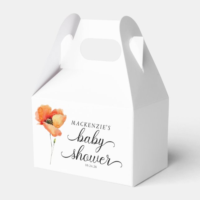 Caja Para Regalos Elegante Baby Shower Golden Poppy (Front Side)