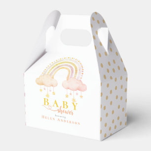 Caja Para Regalos Elegante Baby Shower Pink Whimsical Rainbow Boho