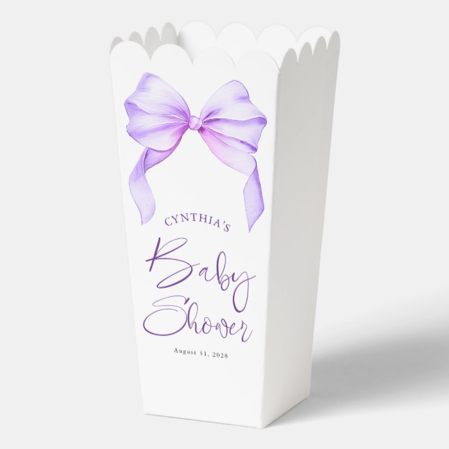Caja Para Regalos Elegante Baby Shower Purple Bow (Anverso)