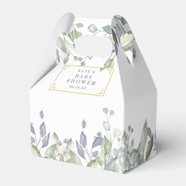 Caja Para Regalos Elegante Baby Shower Sage Lilac Greenery (Front Side)