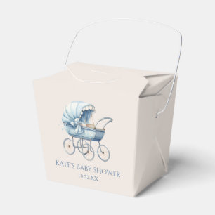 Caja Para Regalos Elegante Baby Shower Vintage Blue Vintage