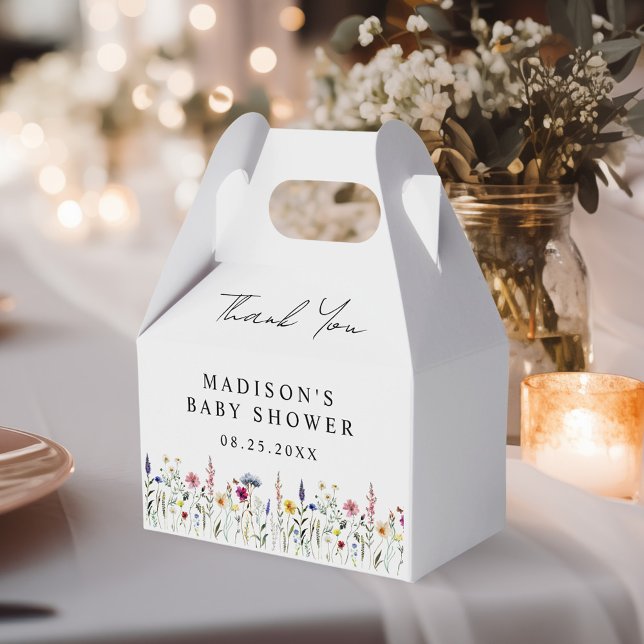 Caja Para Regalos Elegante Baby Shower Wildflower Meadow (Subido por el creador)