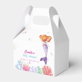Caja Para Regalos Elegante Bajo La Sirenita De Mar Coral Baby Shower