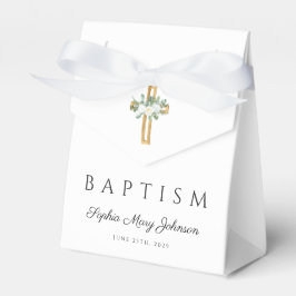 Caja Para Regalos Elegante bautismo de cruz religiosa floral