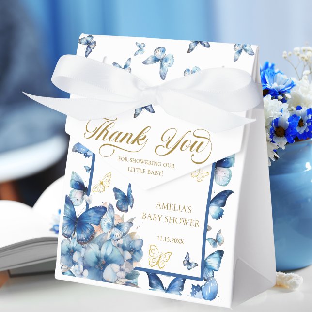 Caja Para Regalos Elegante bebé mariposa azul en flor gracias (Subido por el creador)