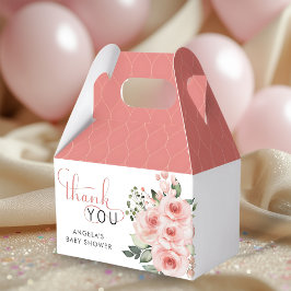 Caja Para Regalos Elegante bebé rosa rosado de Rubor en ducha de flo