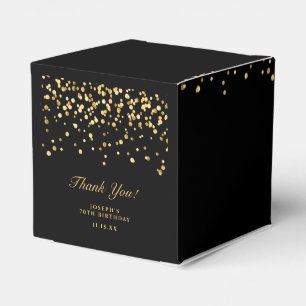 Caja Para Regalos Elegante Black Gold 70th Birthday Name Gracias