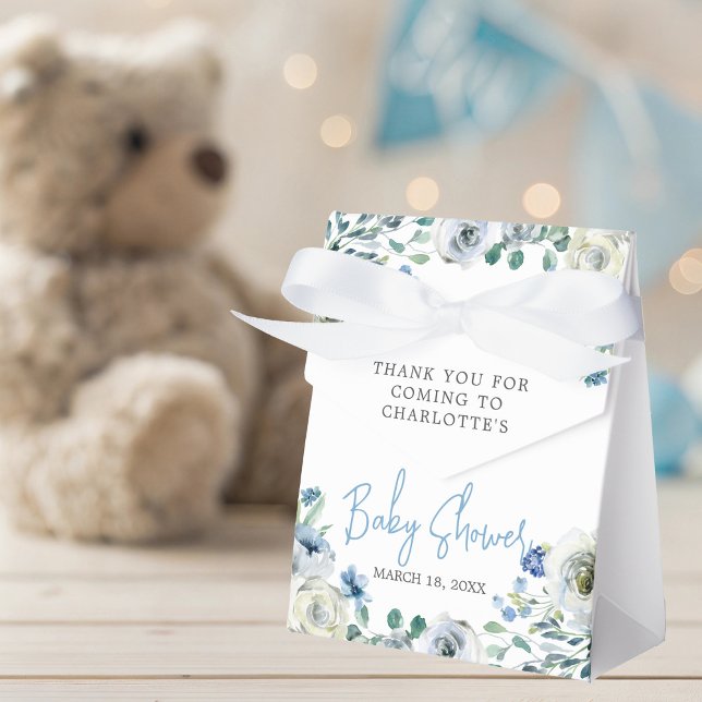 Caja Para Regalos Elegante Blue Floral Boy Baby Shower (Subido por el creador)
