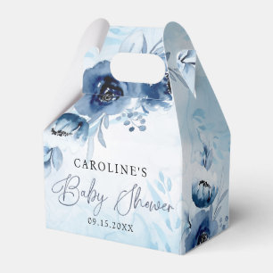 Caja Para Regalos Elegante Blue Flowers Boy Baby Shower