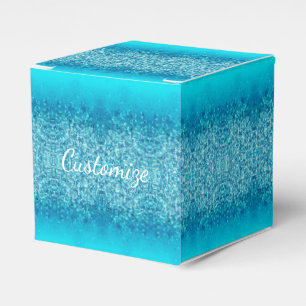 Caja Para Regalos Elegante Blue Frost Sparkle Cube Favor Box