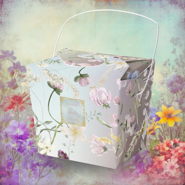 Caja Para Regalos Elegante Boda acuarela floral (Subido por el creador)