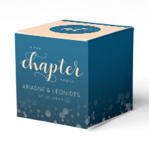 Elegante Boda azul oceánico Peach Un Capítulo Nuev