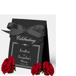 Caja Para Regalos Elegante Boda Blanco Y Negro