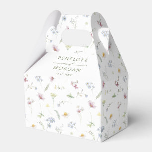 Caja Para Regalos Elegante Boda Botánico de Flor Silvestre Soft Past
