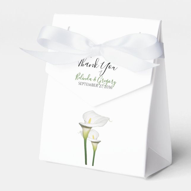 Caja Para Regalos Elegante Boda Calla Lilies Blanco (Front Side)