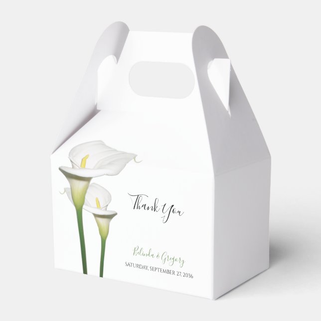 Caja Para Regalos Elegante Boda Calla Lilies Blanco (Front Side)