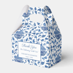 Caja Para Regalos Elegante Boda Chinoiserie azul Y blanco