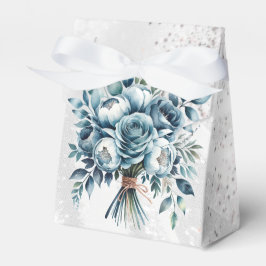 Caja Para Regalos Elegante Boda de Bouquet de Plata Azul Dusty