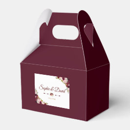 Caja Para Regalos Elegante Boda de Caída Floral de Borgoña Marsala