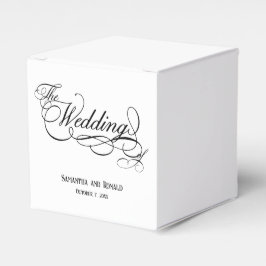 Caja Para Regalos Elegante Boda de caligrafía blanca