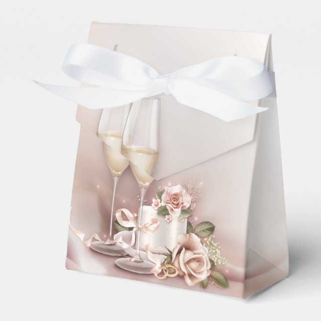 Caja Para Regalos Elegante Boda de Champán (Front Side)