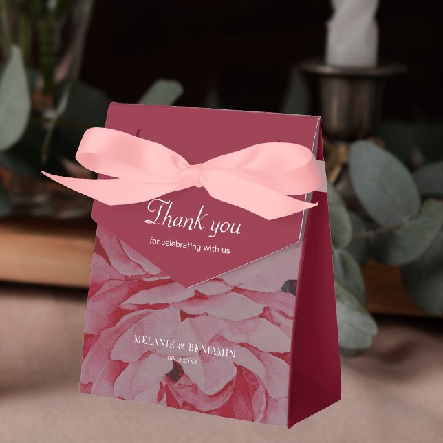 Caja Para Regalos Elegante Boda de Flor Personalizada Gracias (Subido por el creador)