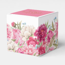 Caja Para Regalos Elegante Boda de Florals de Peony Rosa